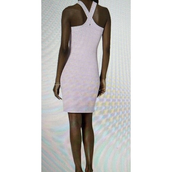 New The Drop Women's Brunia Halter Mini Sweater Dress Lavender Size XS - Picture 2 of 10